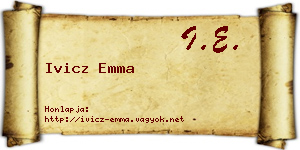 Ivicz Emma névjegykártya